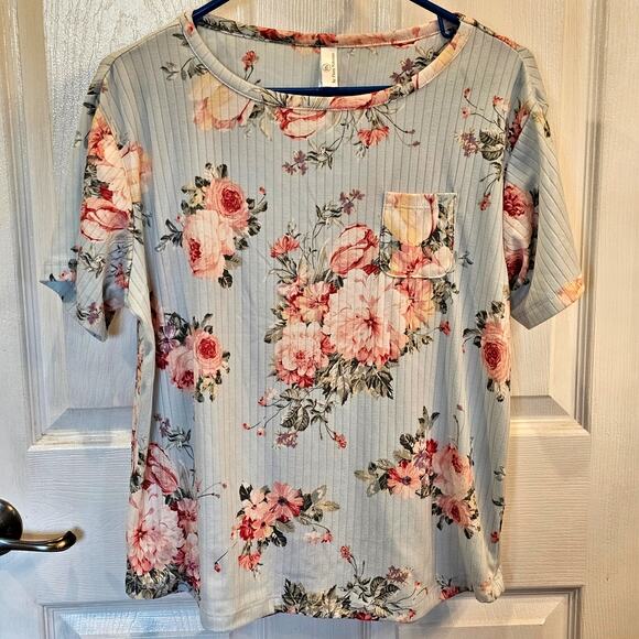 FN by Flora Nikrooz PJs Light Blue Pink Floral Super Soft Comfy Airy Womens M - Picture 3 of 10
